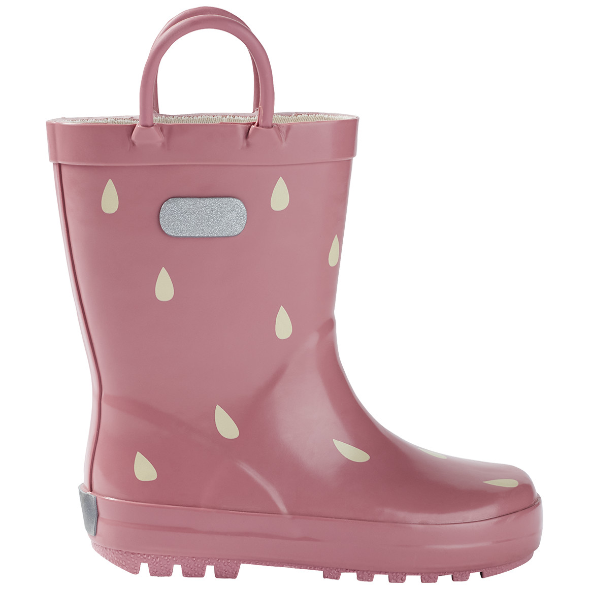 Baby Gummistiefel mit Regentropfen-Print rosa