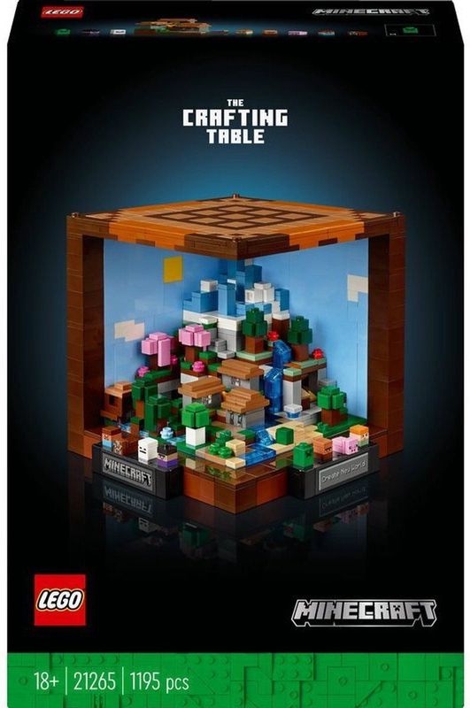 LEGO Minecraft - Bouwset - Werkbank - Inclusief Figuren en Wezens - 15e Verjaardag