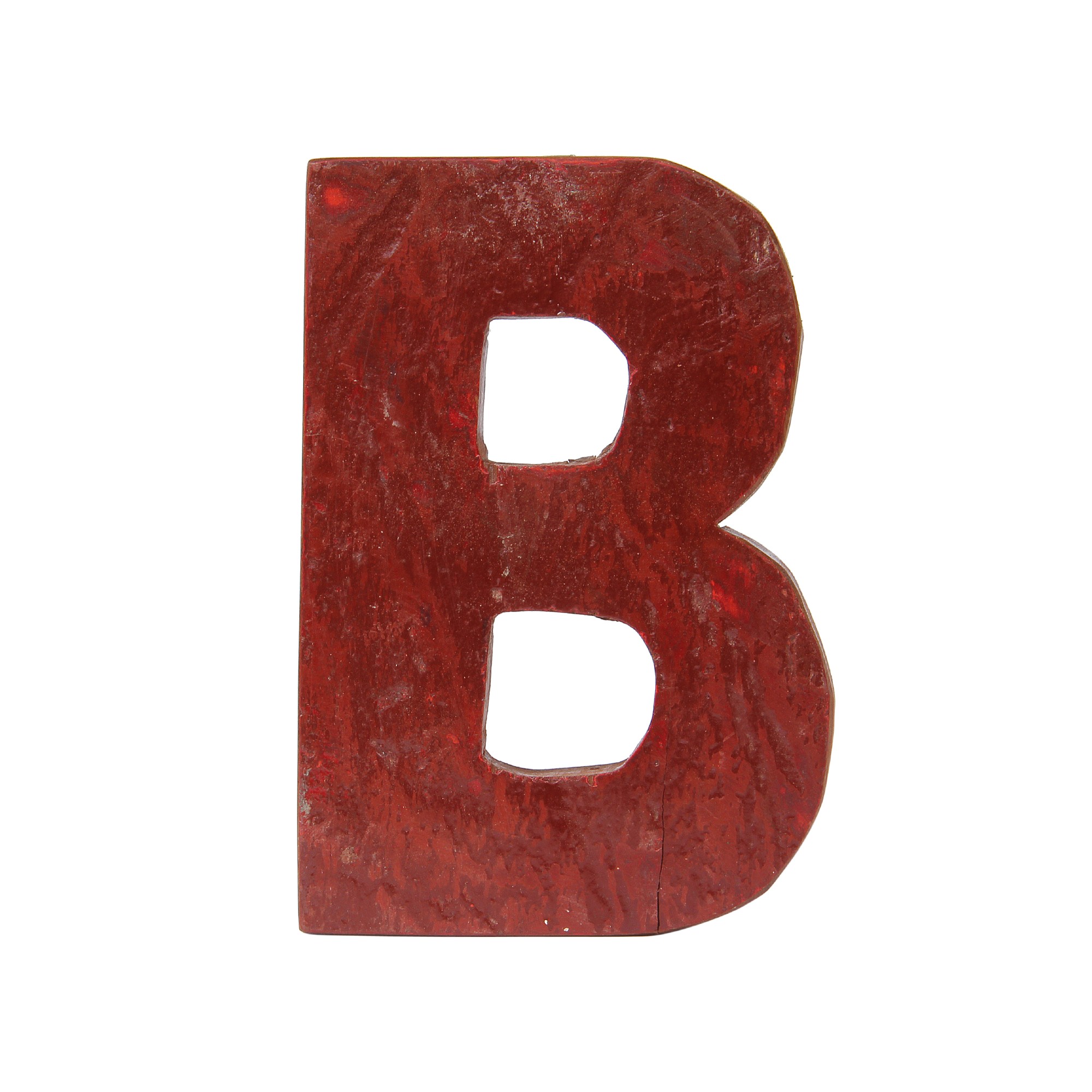 Holzbuchstabe 'B', mehrfarbig, T 2,5 cm, B 13 cm, H 19 cm von fischer's lagerhaus