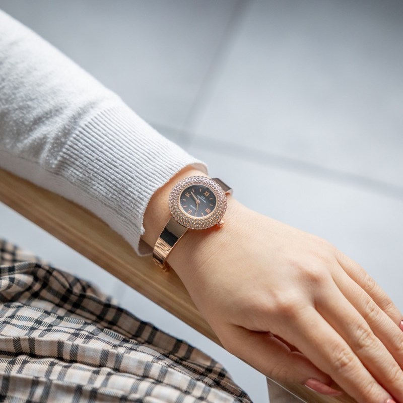 Montre Femme en Métal Rosé Strass GIORGIO