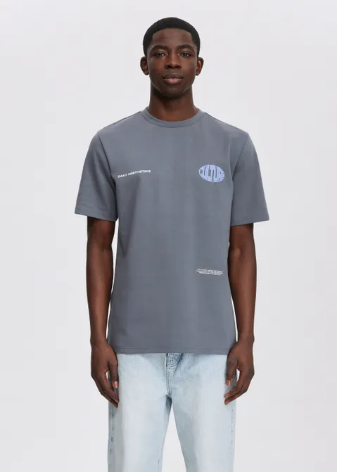 T-shirt met print culture grijs (GRS.D)