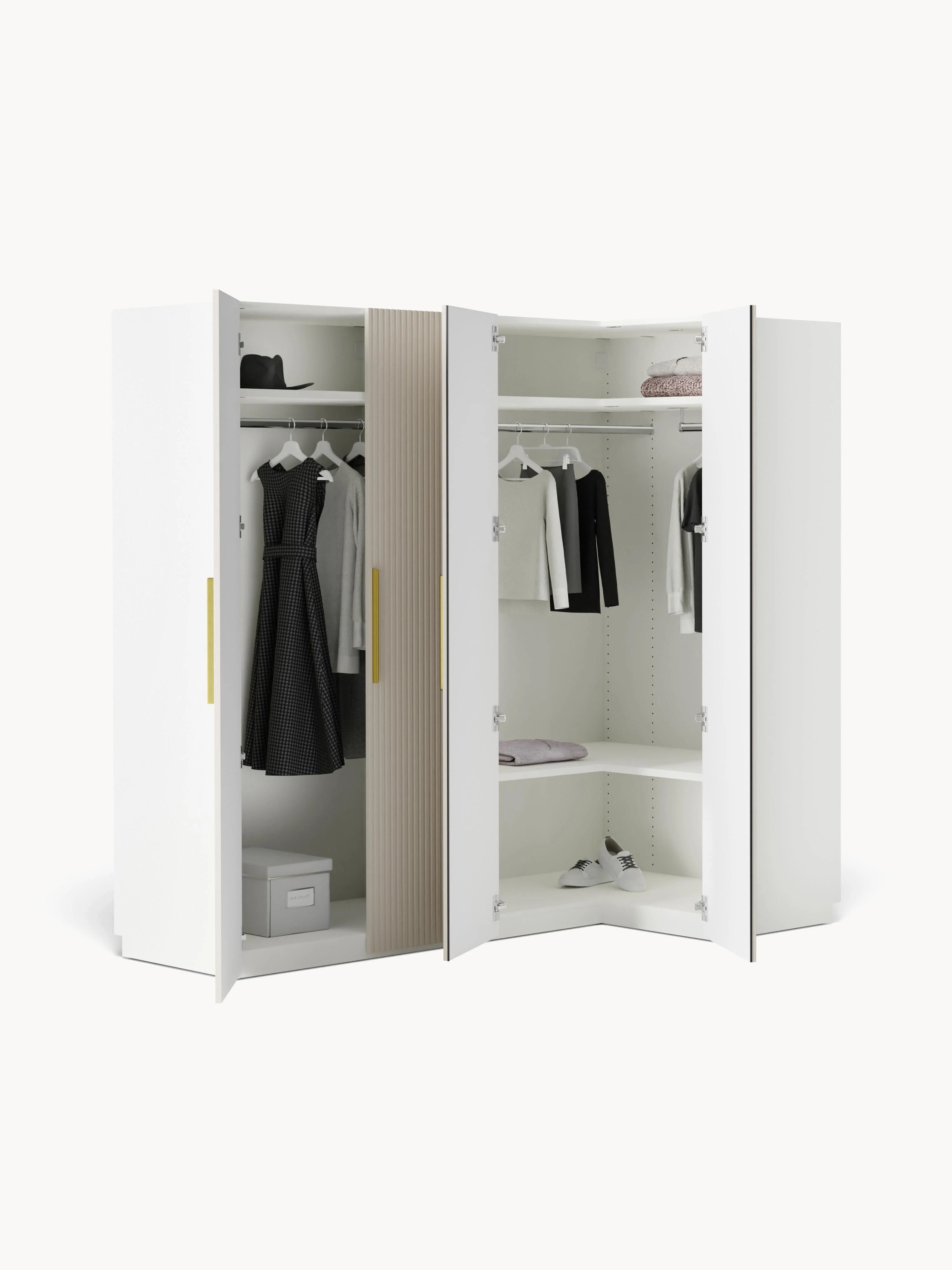 Modulaire hoekkast Simone, 215 cm breed, diverse varianten