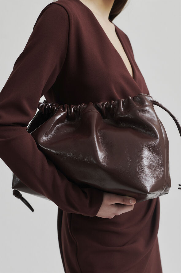 Second Female Lacque Leather Bag Bitter chocolate