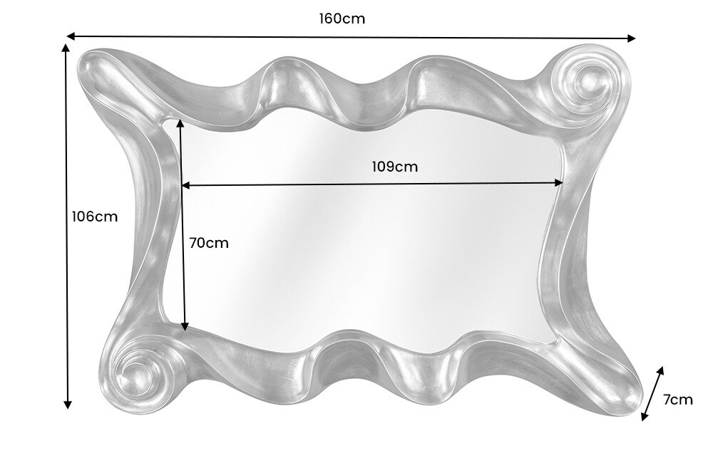 riess-ambiente Wandspiegel ALICE - 160x106cm silber variabel aufhängbar