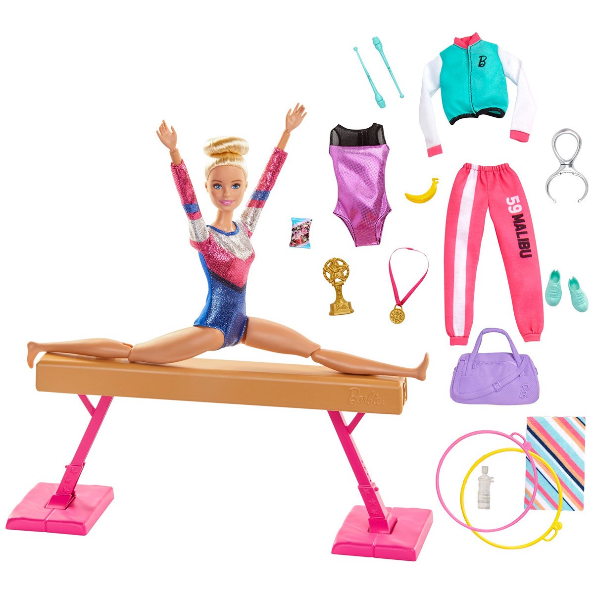 Coffret Poupée Barbie gymnastique