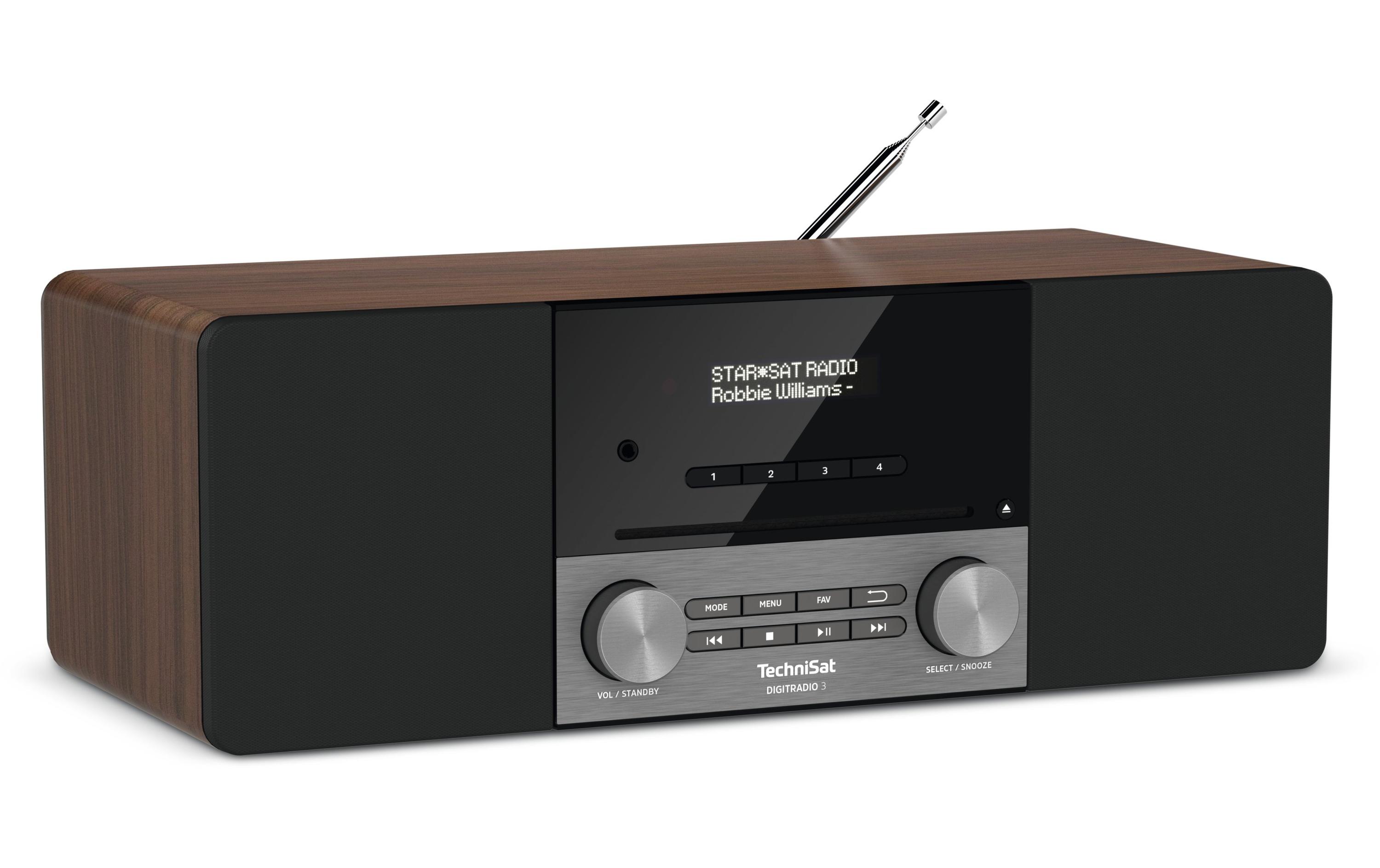 DigitRadio 3 Nussbaum<br>DAB+/UKW/CD-Stereoradio mit Bluetooth-Audiostreaming