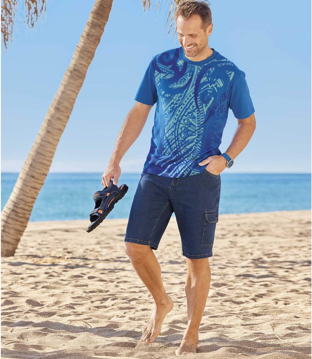 Bermuda Cargo Jean Stretch Confort