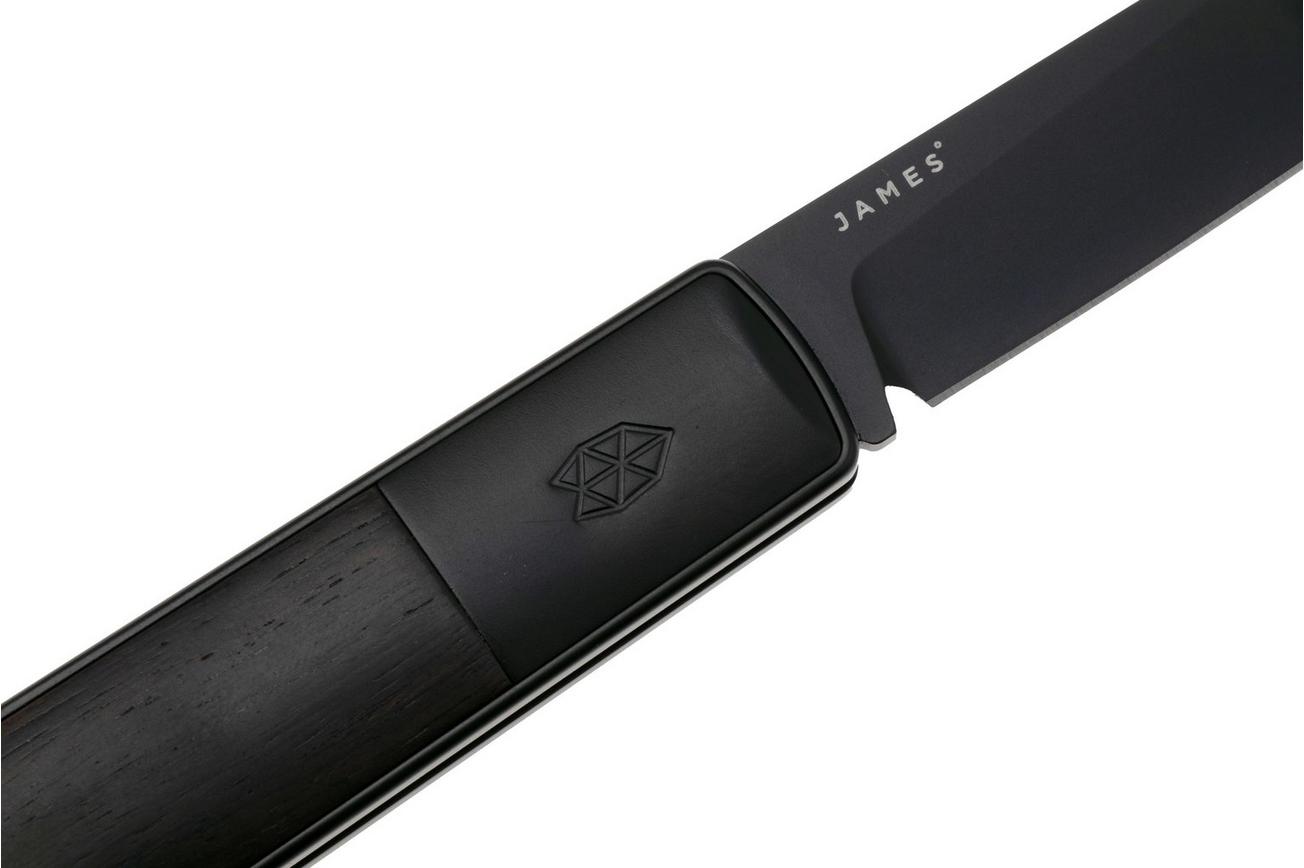 The James Brand The Wayland KN115121-00, Black CPM-S35VN, Ebony Wood zakmes