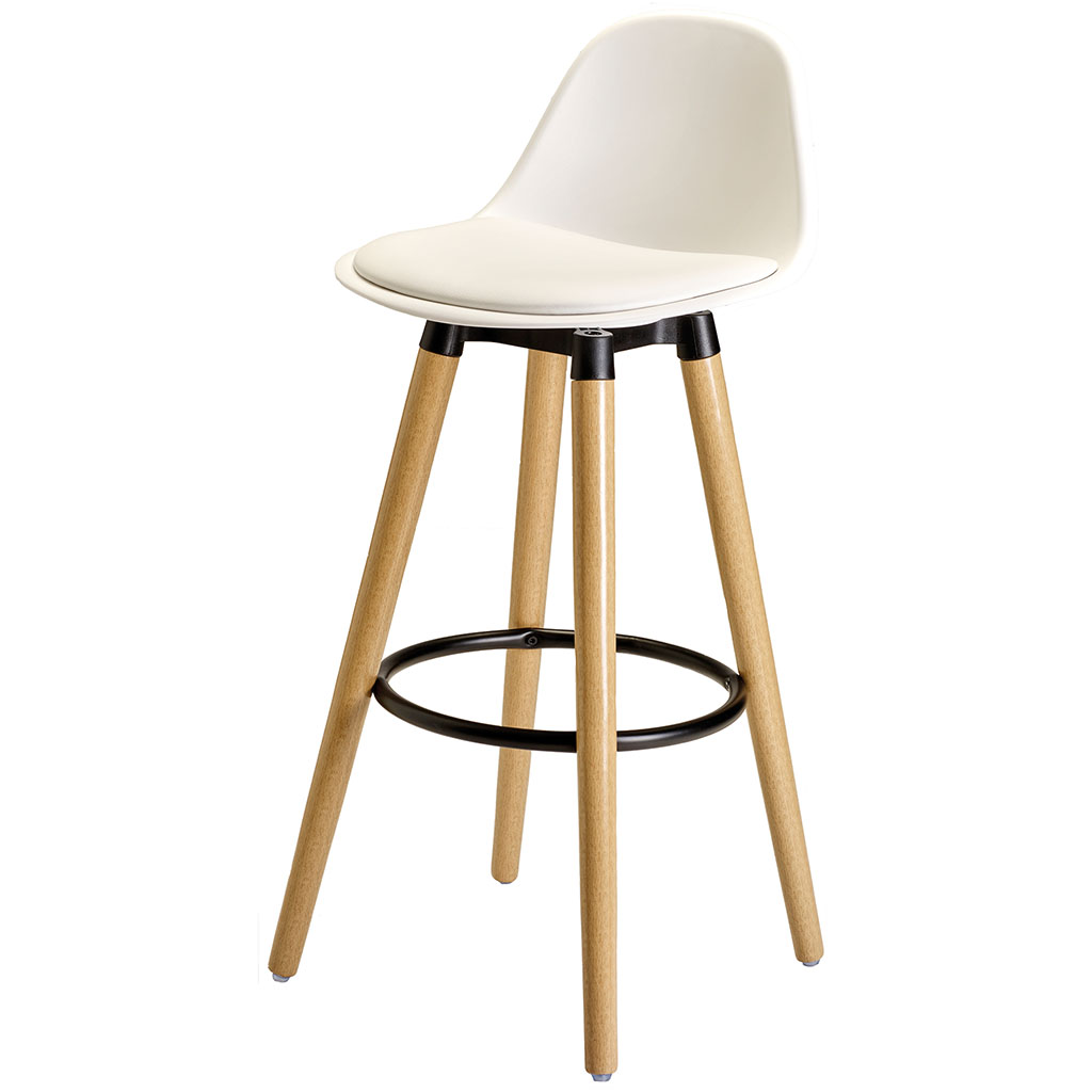 Tabouret de bar blanc 42x39xH 92cm