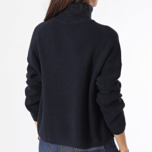 Pull Col Roulé Femme Cardigan Stitch 9902 Bleu Marine
