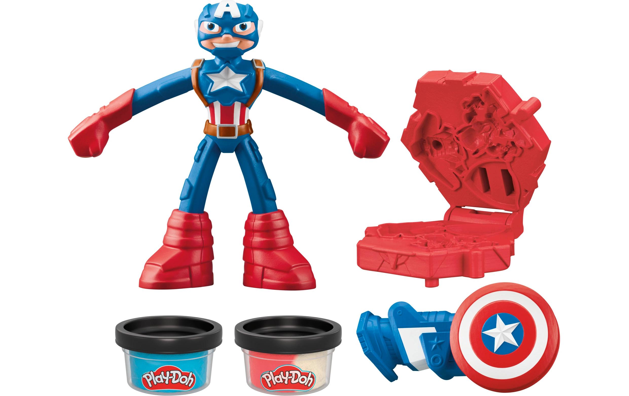 Knetspielzeug Marvel Captain America: Stempel-SchildSpielset mit Actionfigur und Knete