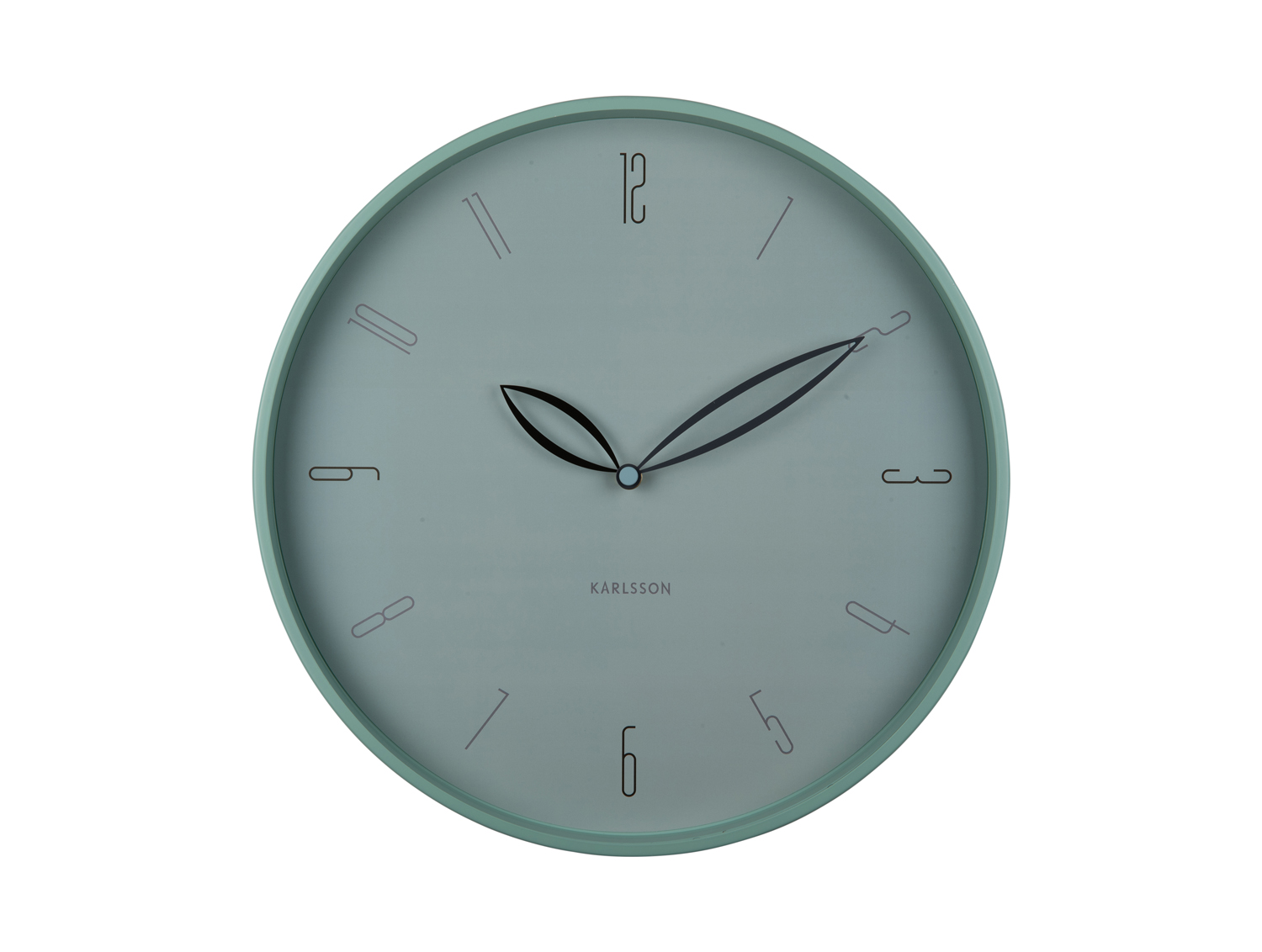 Wall clock Petals misty blue