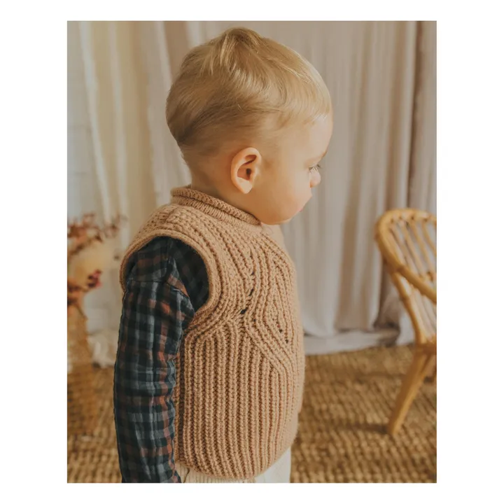 Búho Pull Sans Manches Baby Alpaga et Laine | Vieux Rose