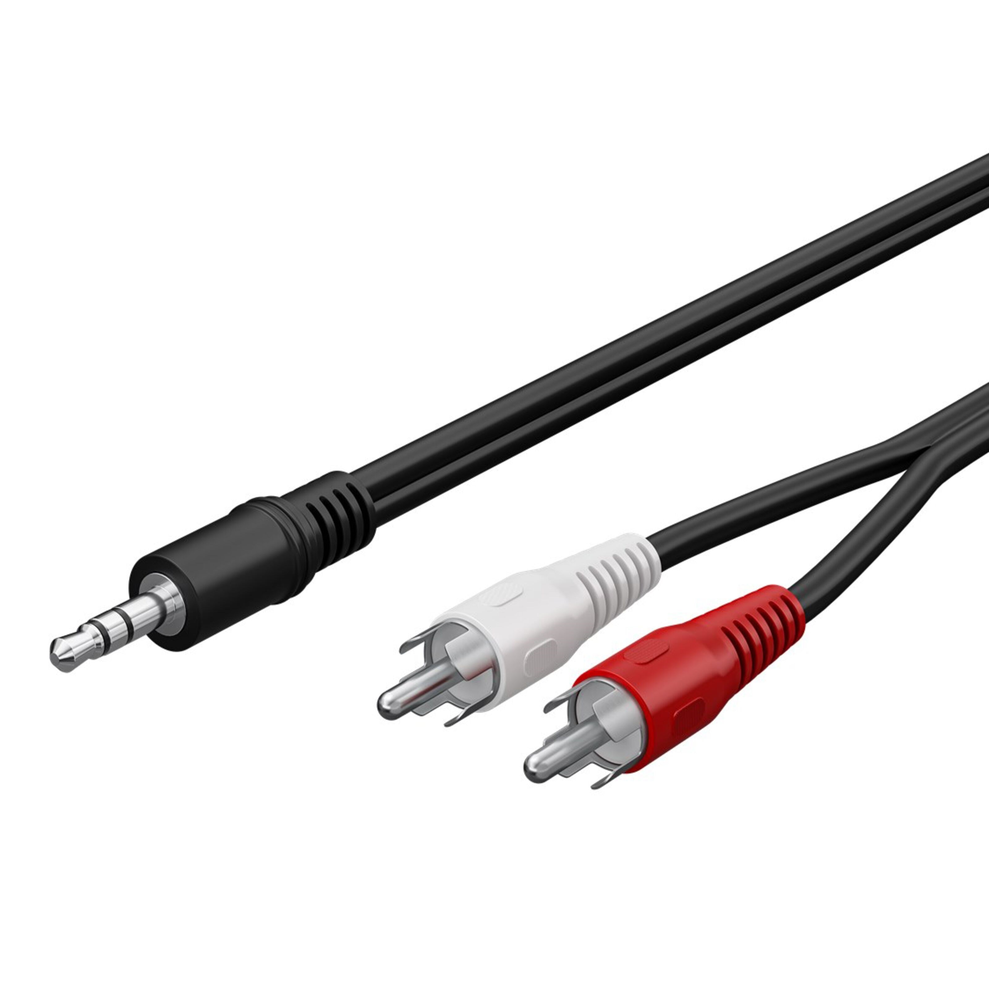 Lydkabel 3,5 mm til 2x RCA 0,5 m