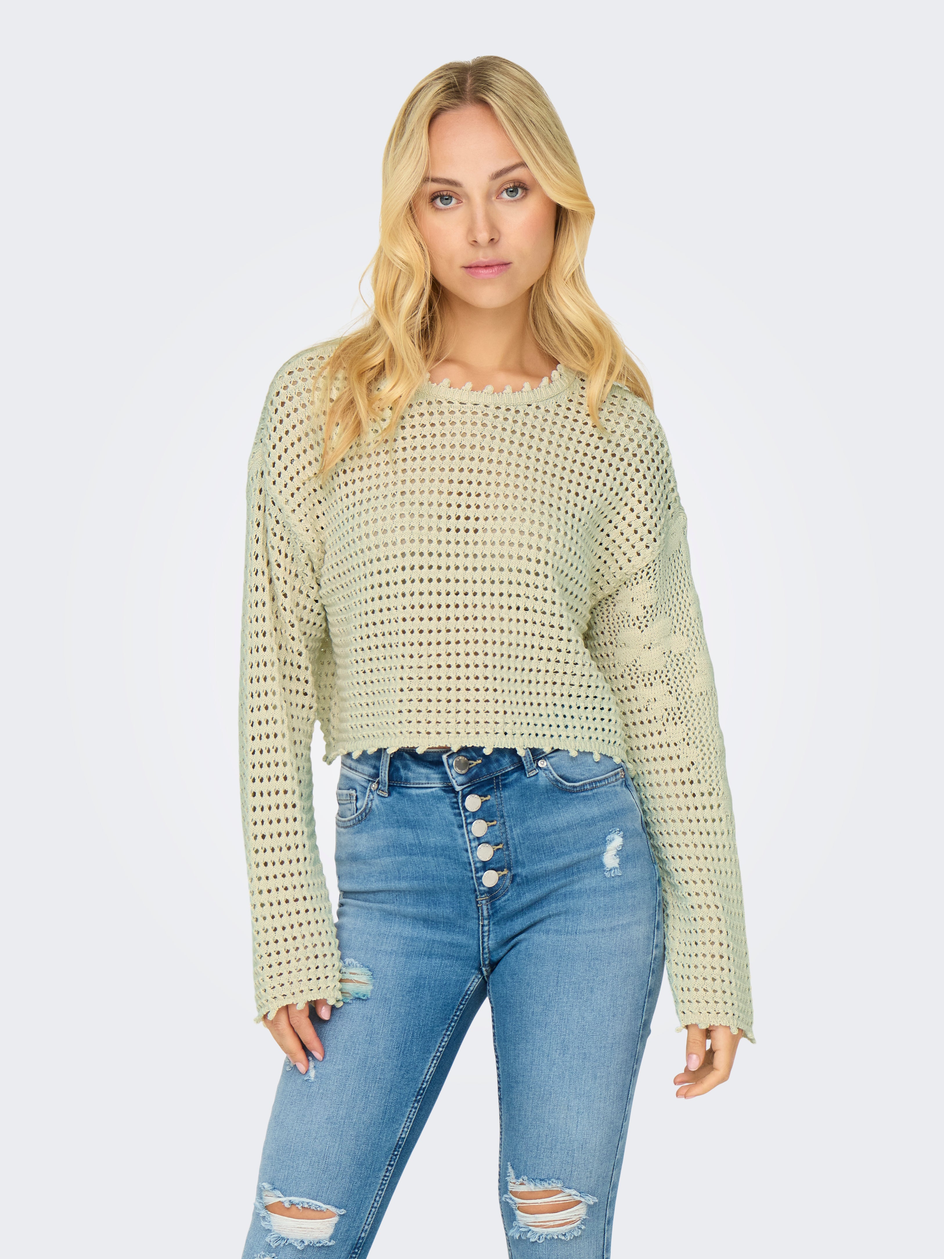 ONLANJOLIE Strickpullover Ecru