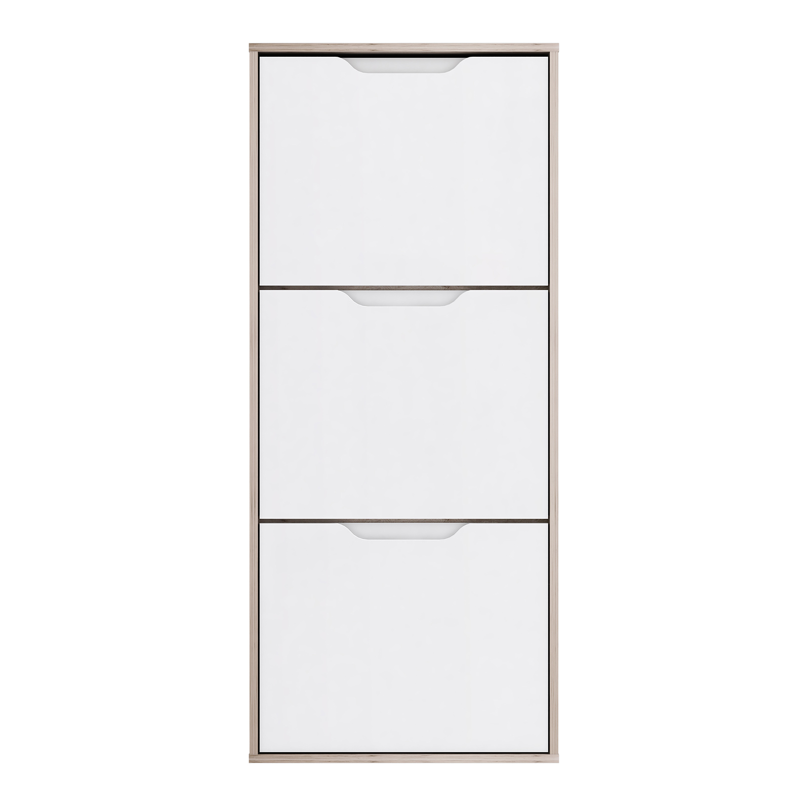 Schuhschrank - weiß Hochglanz-Sandeiche - 55 cm breit