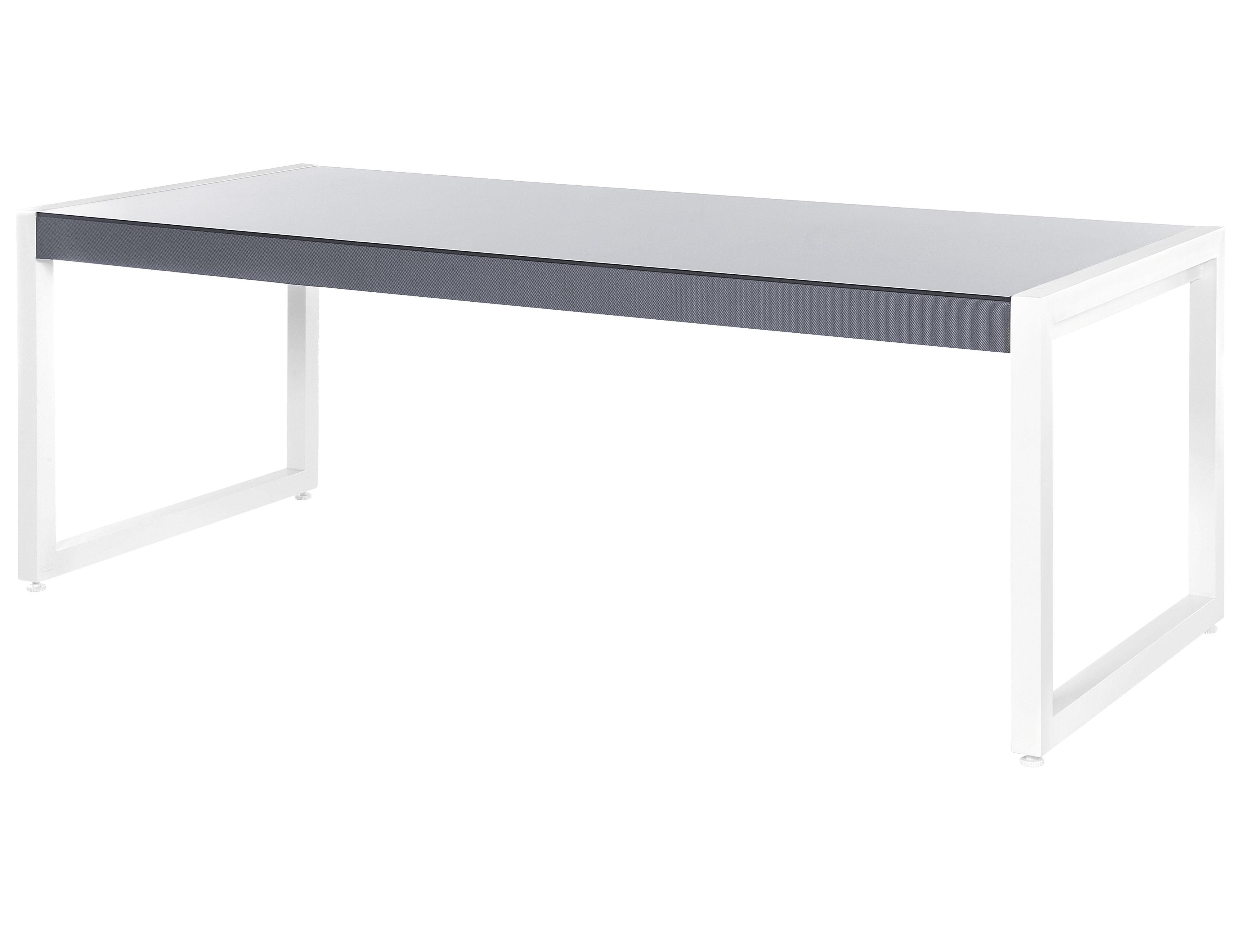 Tuin eettafel BACOLI 210 cm 90 cm Glas Gebroken wit