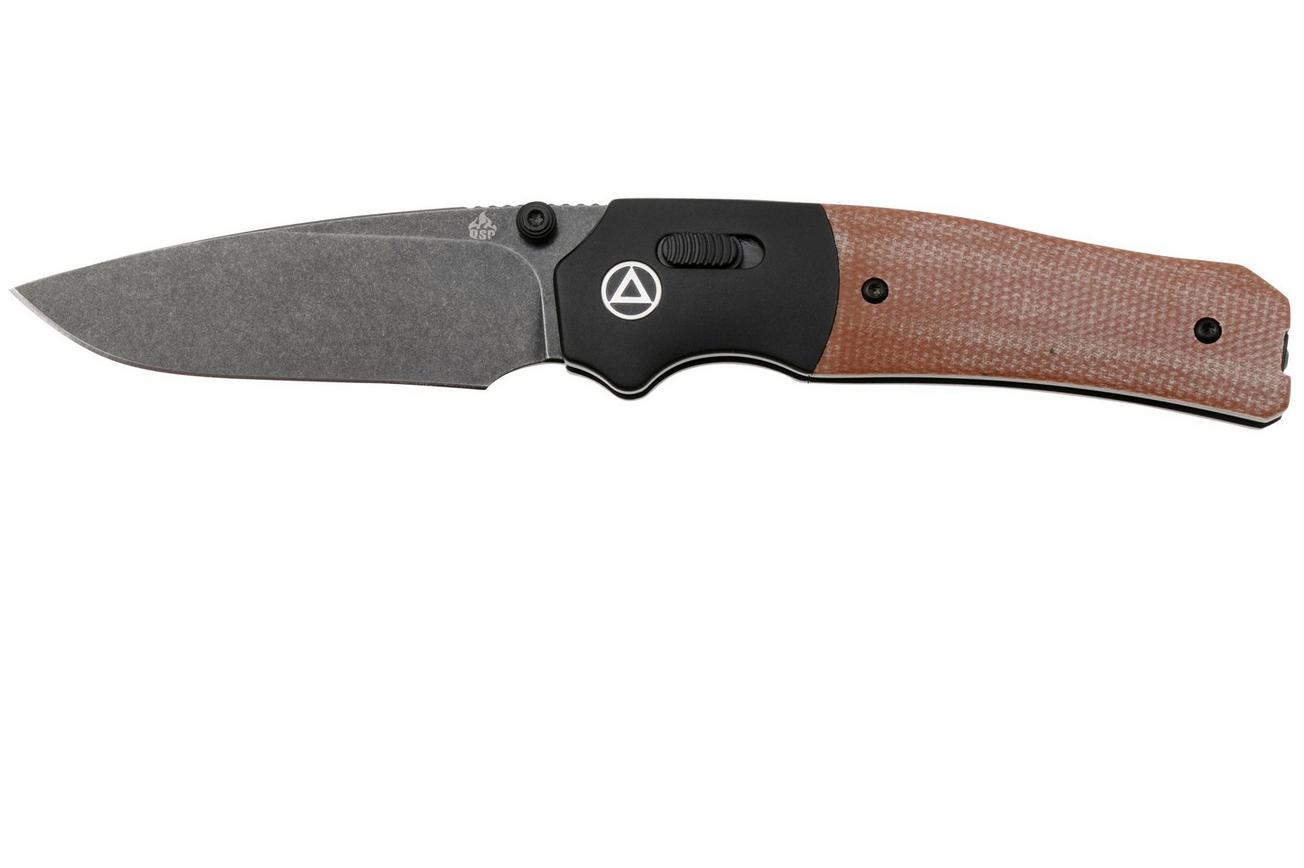 QSP Knife Vault QS157-C2 Dark Stonewashed Tan Micarta, zakmes, Jacob Lundquist Design