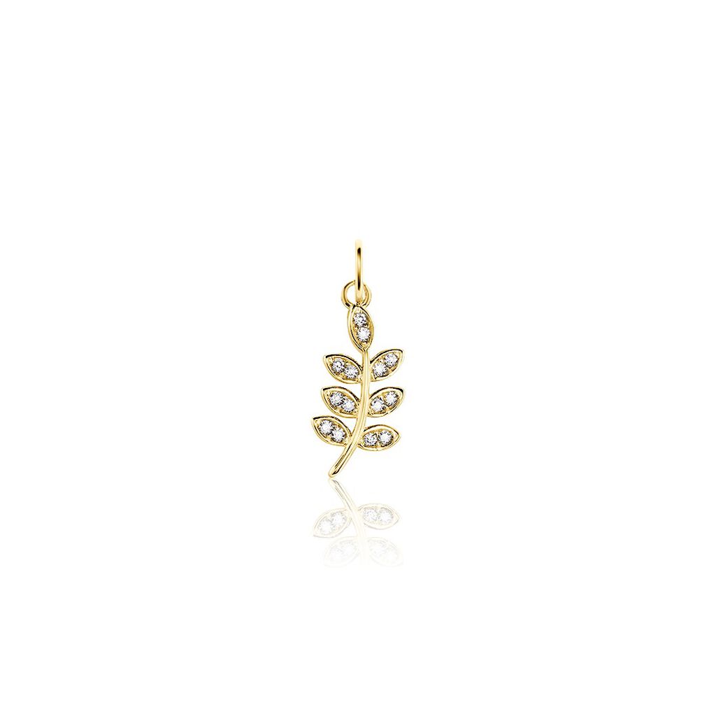 Pendentif Fivial Or Jaune Oxyde De Zirconium