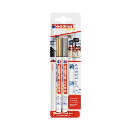edding 4085 Kreidemarker Metallic, 1 - 2 mm, 2er Set