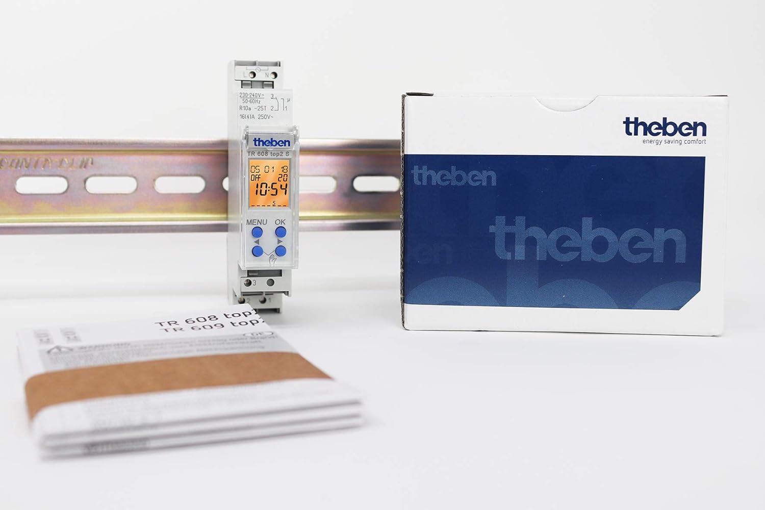 Theben 6080101 TR 608 top2 S - digitale 1-kanaals tijdschakelklok met weekprogramma, timer