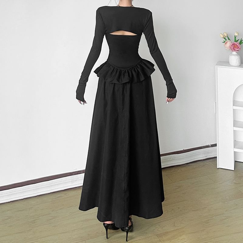 Sugarcoat - Set: Strapless Cross Panel Maxi A-lijn jurk + Shrug