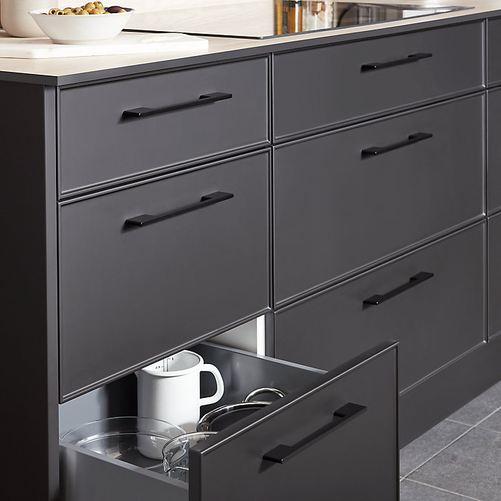 Porte de meuble de cuisine Pasilla noir mat l. 60 cm x H. 72 cm GoodHome