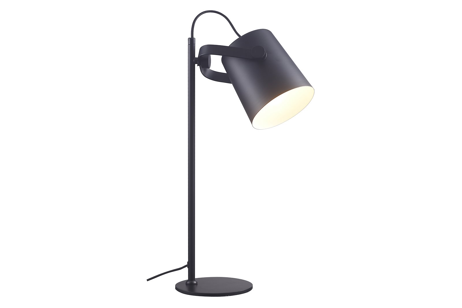 Barnsley bordlampe Sortfarget metall med ledning og bryter
