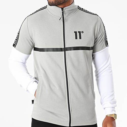 Veste Zippée 11D850 Gris Blanc