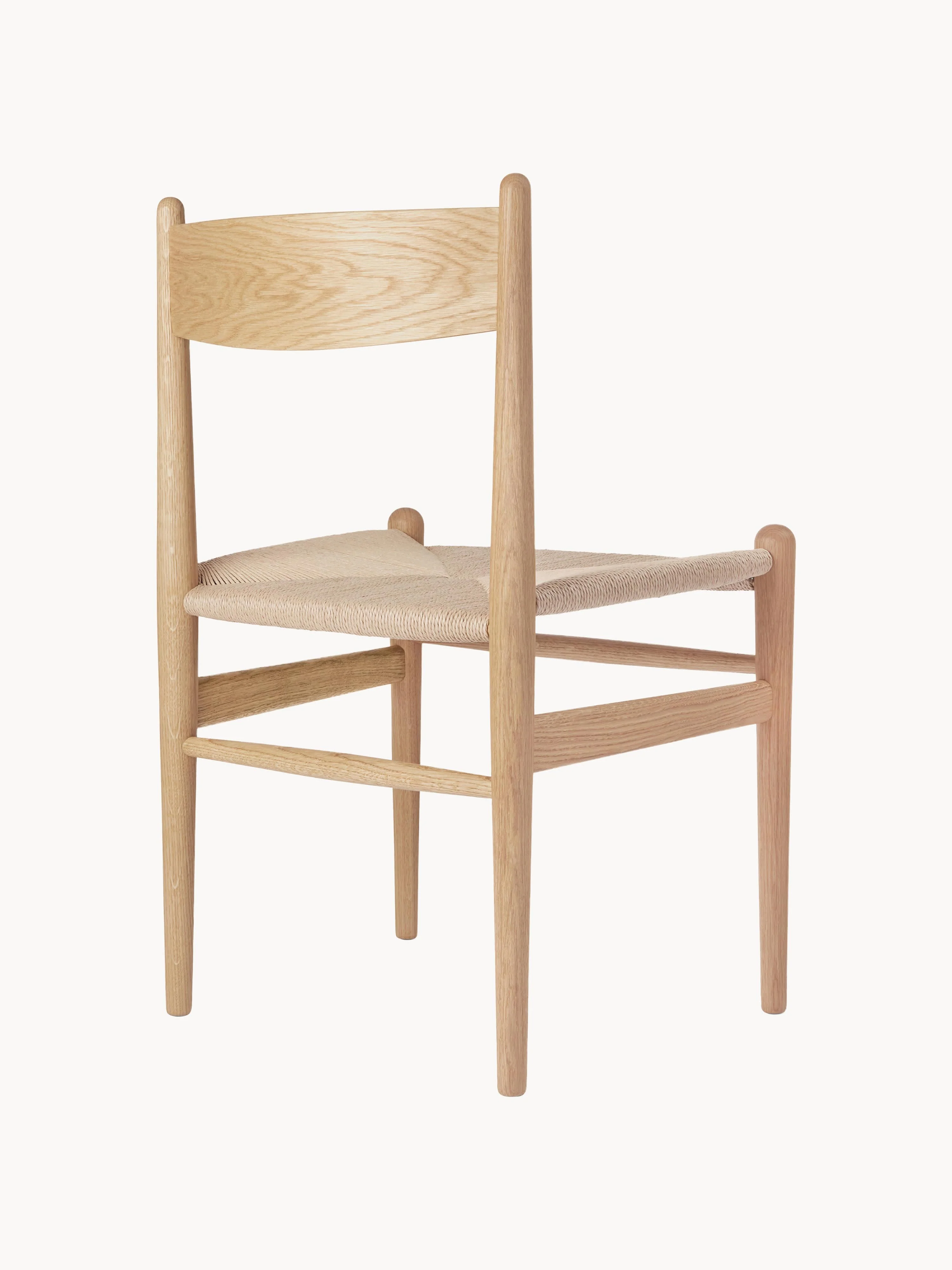 Houten stoel CH36 met handgeweven zitting