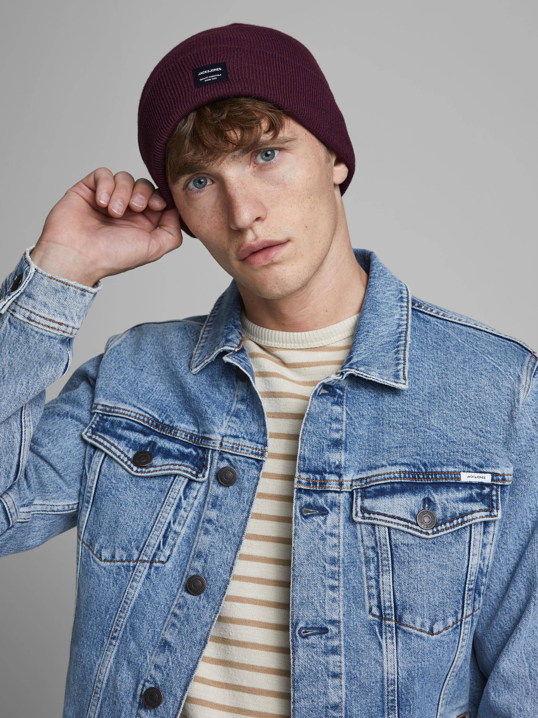 JACK & JONES muts JACDNA donkerrood