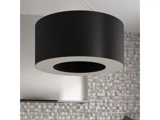 Sollux SATURNO Suspension Cylindrique Noir 70cm E27