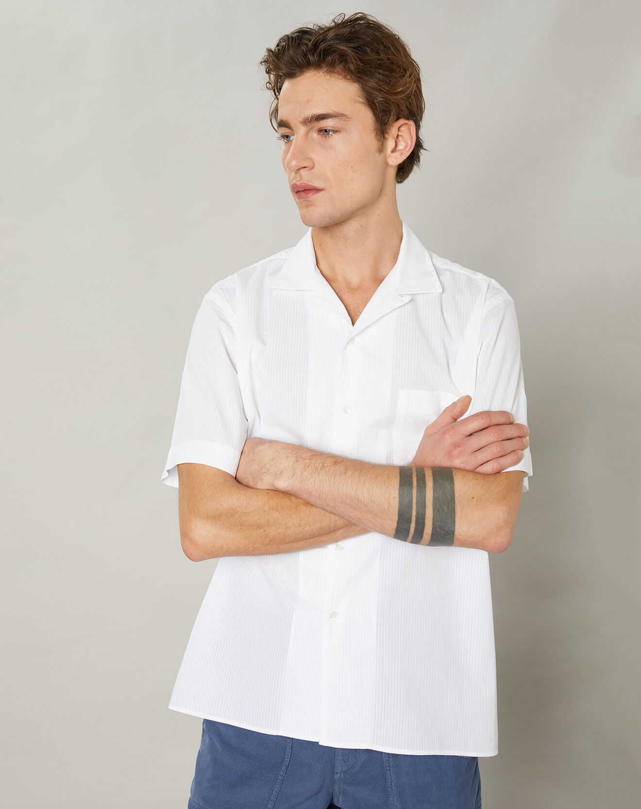 Hartford Chemise regular Palm blanche