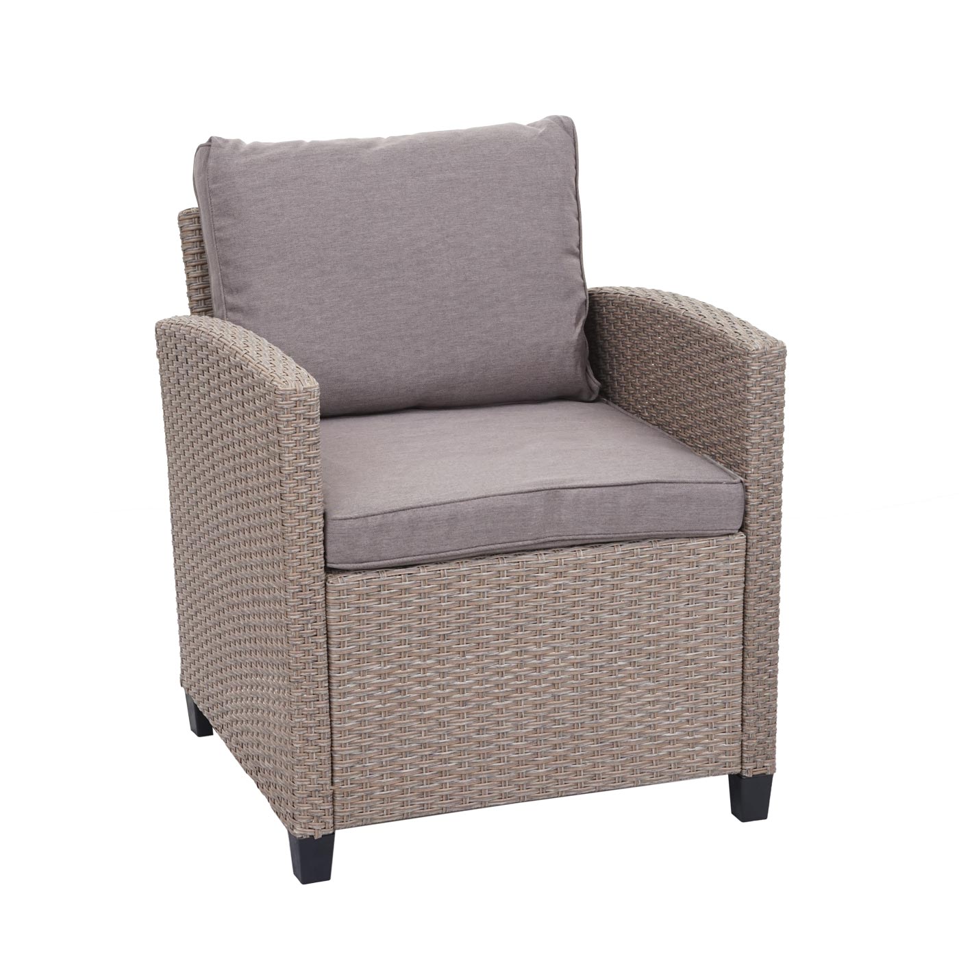 Poly-Rattan Garnitur MCW-E95, Garten-/Lounge-Set Sofa Sitzgruppe, Tischplatte WPC Spun Poly halbrundes Rattan grau