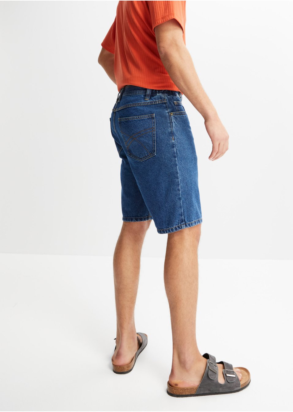 Bermuda en jean avec taille extensible sur les côtés, Classic Fit