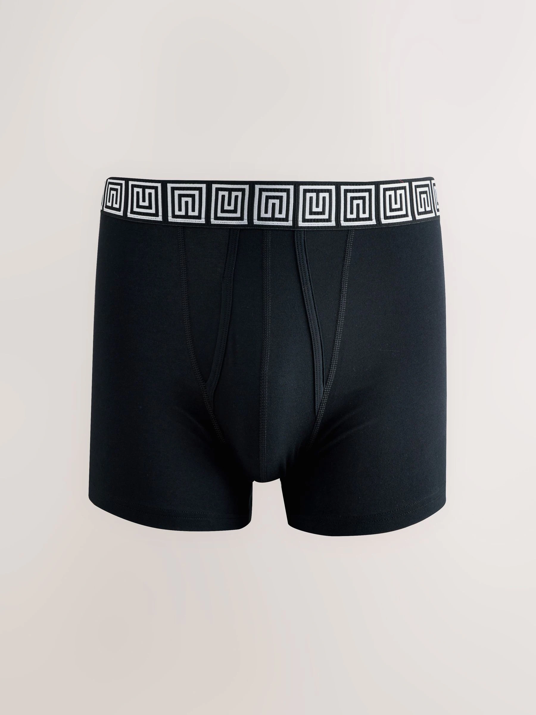 Zwarte taillebanden met metallic motief - Boxershorts van katoenrijk materiaal met A-voorkant