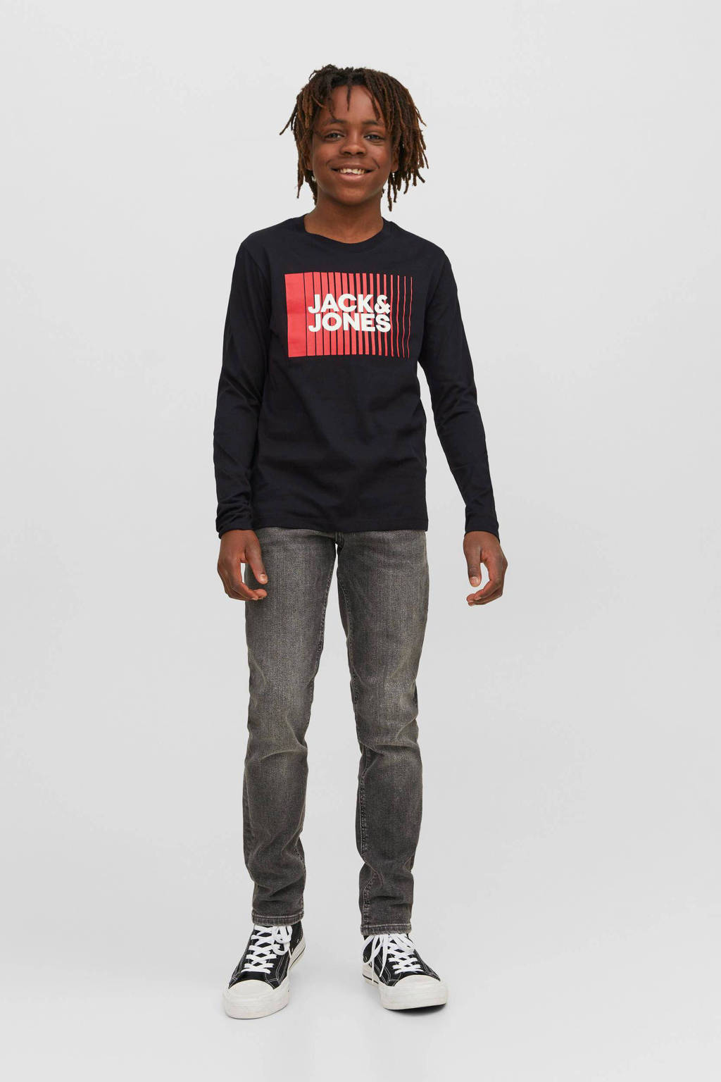 JACK & JONES longsleeve JJECORP van katoen zwart
