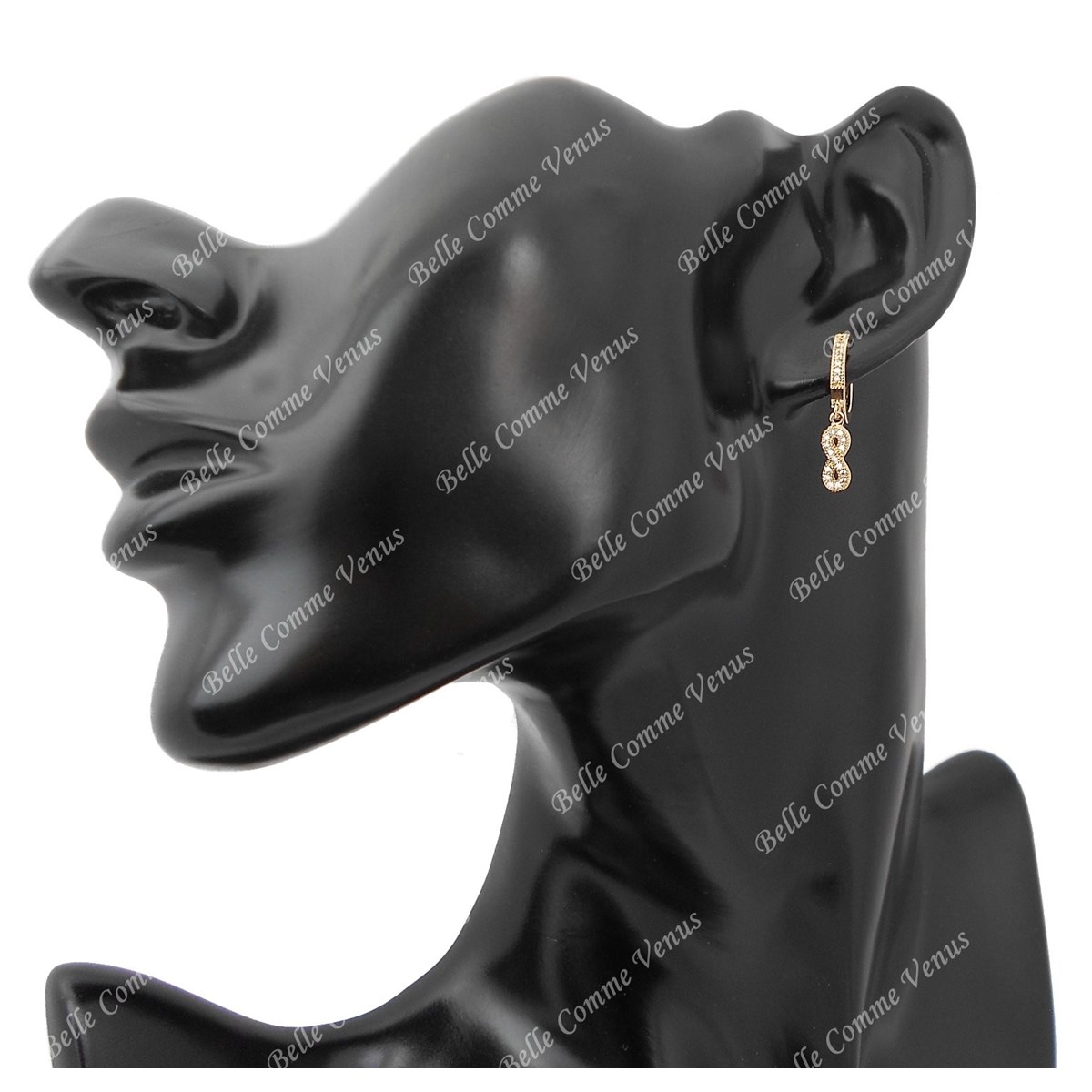 Boucles d'oreilles créole infini serti d'oxyde de zirconium Plaqué or 750 3 microns