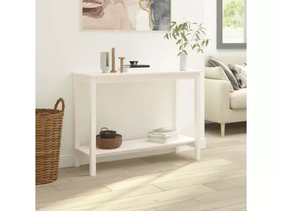 Table console Blanc 110x40x80 cm Bois massif de pin
