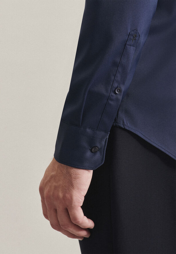 Seidensticker Performance shirt Slim Long sleeve Kent-Collar Uni Blue