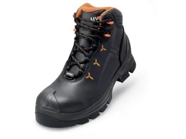 Uvex 65232, Unisex, Voksen, Sikkerhedsstøvler, Sort, Orange, ESD, HI, HRO, S3, SRC, Snørrelukning