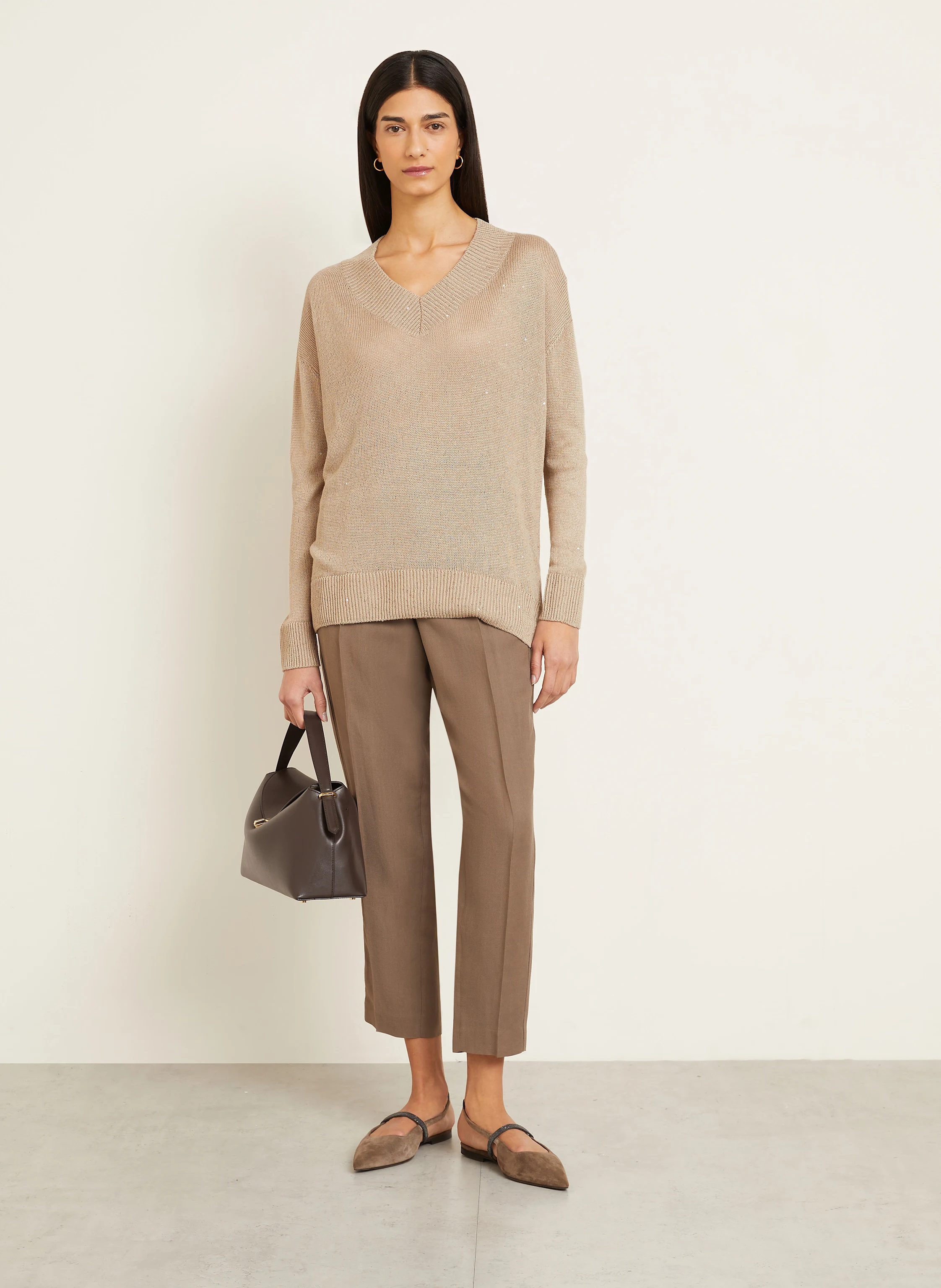 BRUNELLO CUCINELLI Leinenpullover mit Pailletten