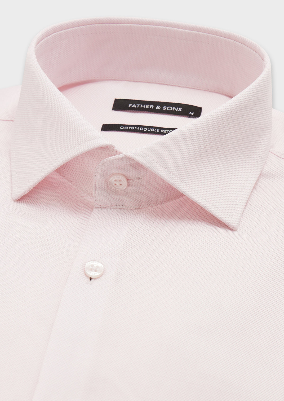 Chemise habillée Regular en coton Jacquard uni rose pâle