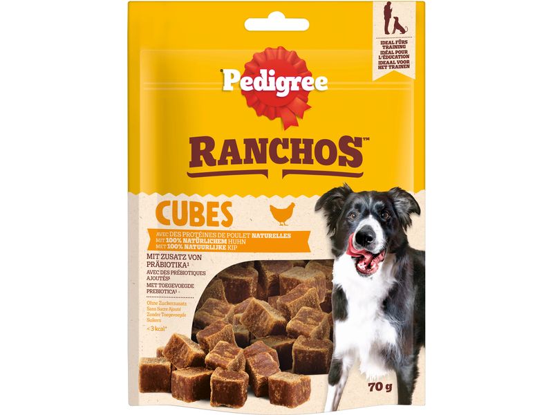 Pedigree Kausnack Ranchos Cubes Huhn 70 g Schonend luftgetrocknete Happen mit Huhn