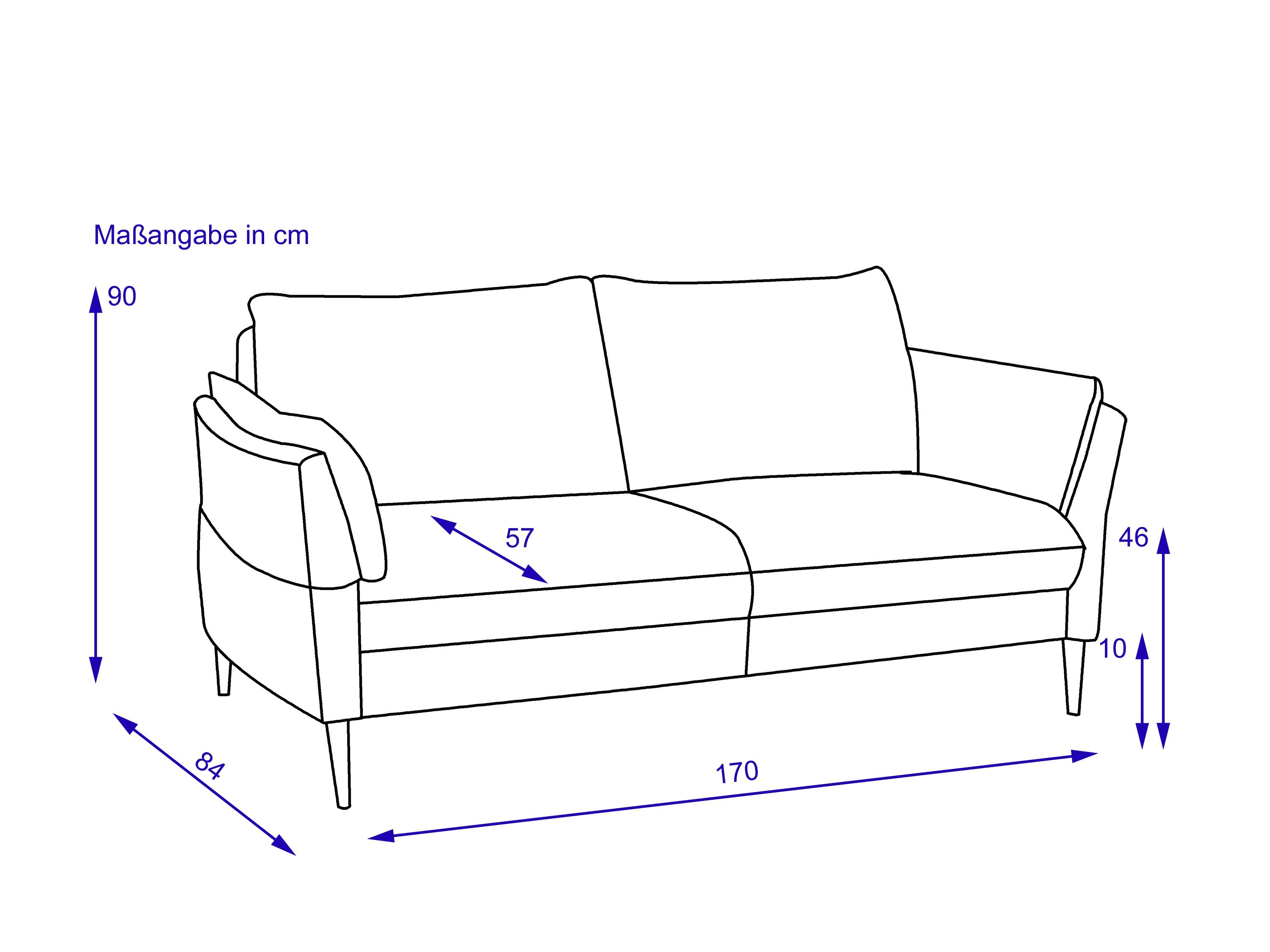 Sofa Rolf Weber 2,5 Sitzer HETTSTEDT HONEY 16302 WEICH-F1