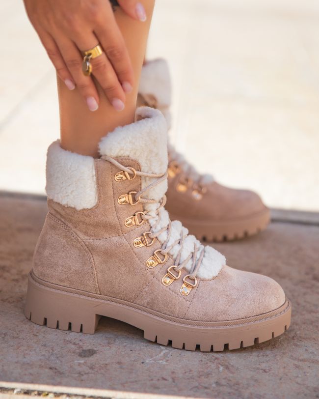 Bottines femme taupe fourrées - Marilou