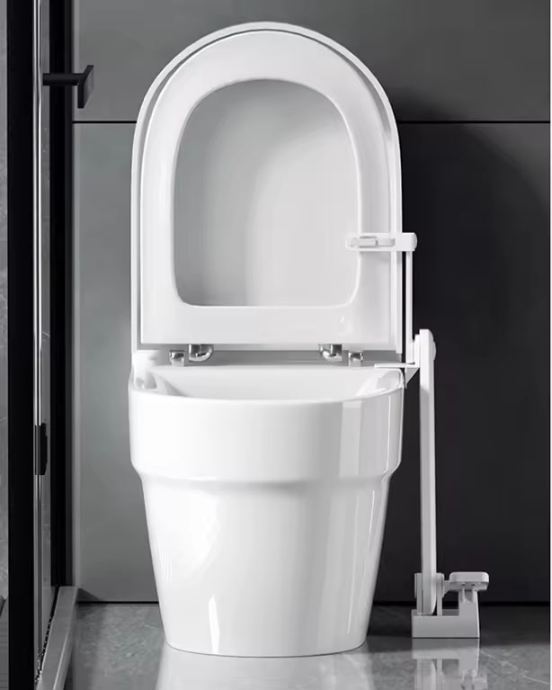 (54cm) Toiletten Deckel Lifter Hilfe Senioren WC Fusspedal Toilettensitz Heber - Weiss