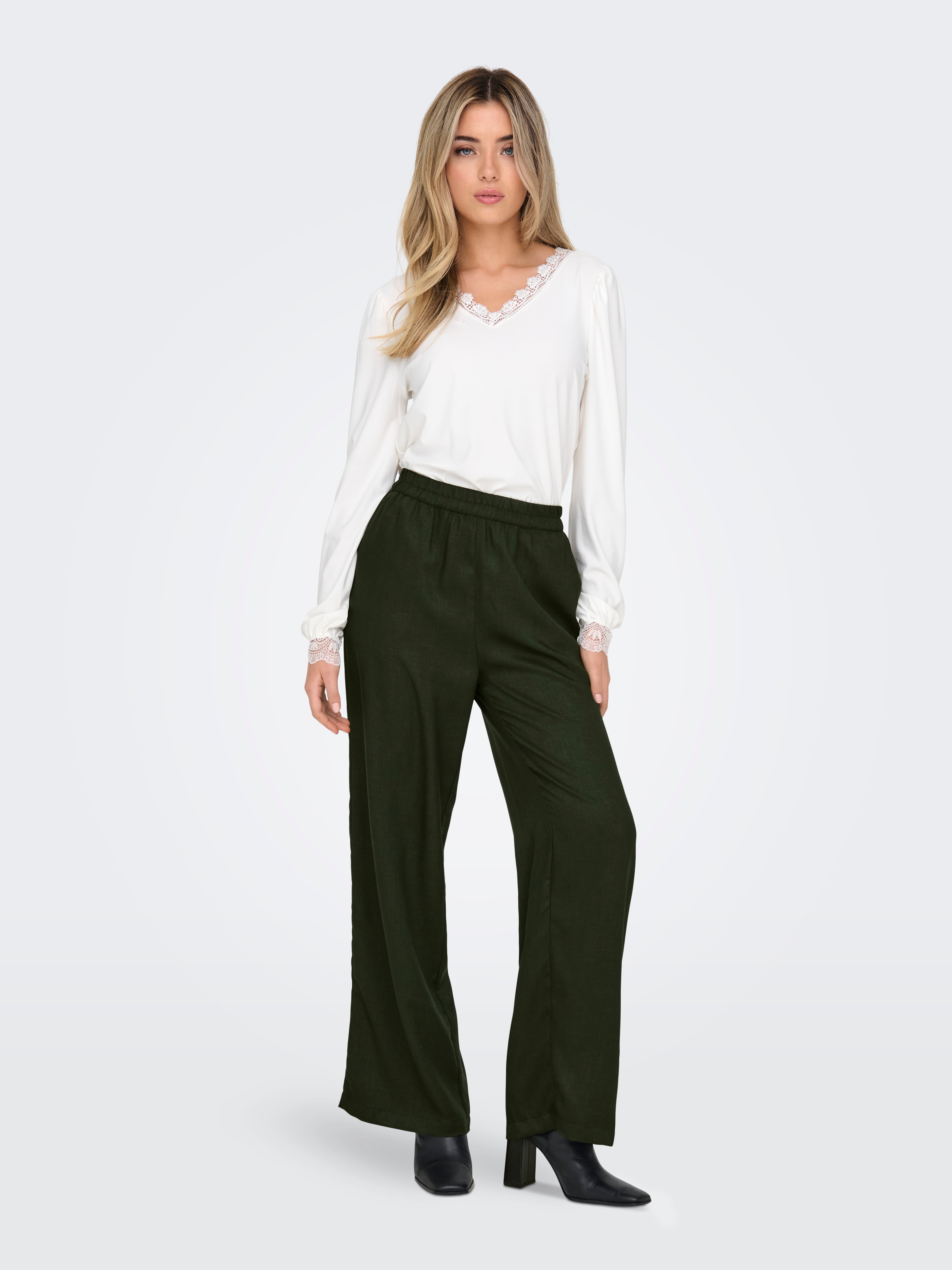 ONLLULU Normal geschnitten Hose mit weitem Beinschnitt Rosin