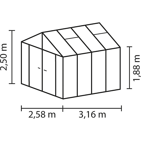 Poseidon 8100 drivhus - sort