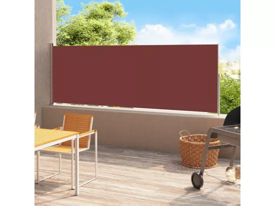 Auvent latéral rétractable de patio 220x500 cm Marron